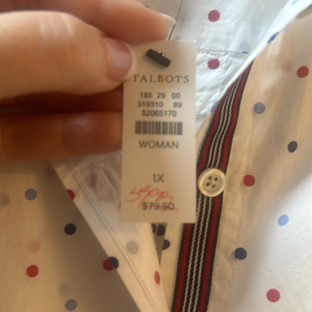 Talbots 1x button up blouse - Picture 6 of 6